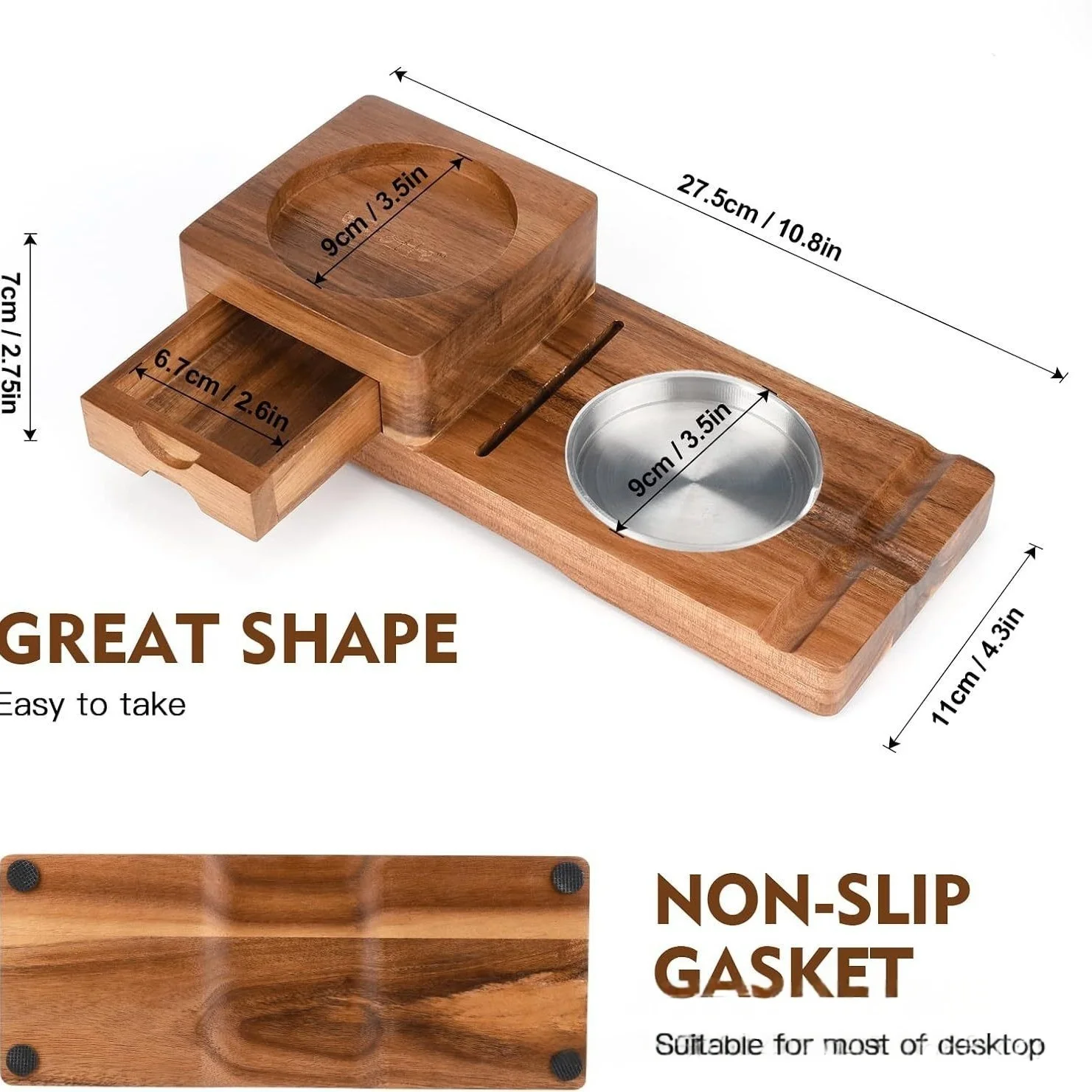 Cigar Cutter Set - กล่องอุปกรณ์เสริมซิการ์สุดหรู พร้อมที่วางคัตเตอร์ ที่เขี่ยบุหรี่ซิการ์ไม้แท้ - ที่วางแก้ววิสกี้ และลิ้นชักเก็บความชื้น