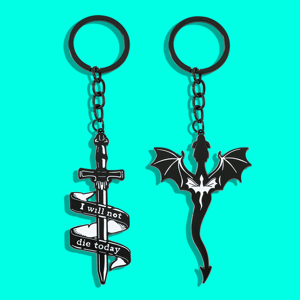 Men Accessories Pendant - พวงกุญแจมังกรดำสี่ปีก จี้ห้อยกระเป๋า พวงกุญแจรถยนต์ เครื่องประดับสำหรับผู้ชาย ของขวัญ อุปกรณ์เสริม