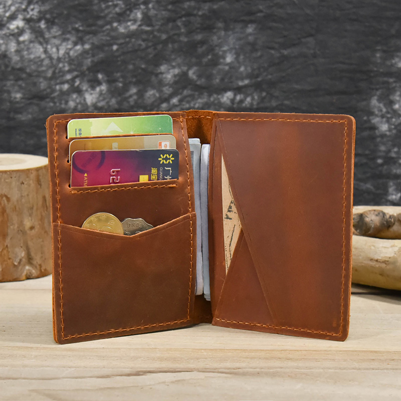 Card Case Minimalist - Vintage หนังใบอนุญาตกระเป๋าสตางค์ผู้ชายผู้หญิงของแท้หนัง Slim กระเป๋าสตางค์ชายหญิง Minimalist ผู้ถือบัตร