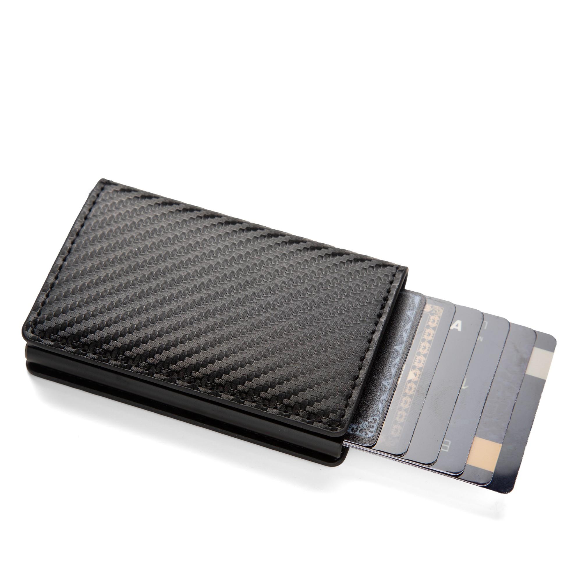 Card Case Minimalist - ที่ใส่บัตรเครดิตป้องกันการโจรกรรม RFID กระเป๋าสตางค์มินิมอล ที่ใส่บัตรบางเฉียบ ที่ใส่บัตรหนัง PU