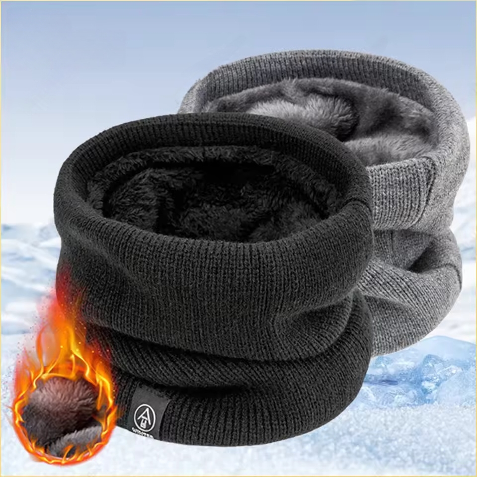Men'S Accessories For Christmas - ผ้าพันคอกันหนาวแบบมีซับในขนแกะ ป้องกันลม ให้ความอบอุ่น นุ่มสบาย สำหรับผู้ชาย ผู้หญิง