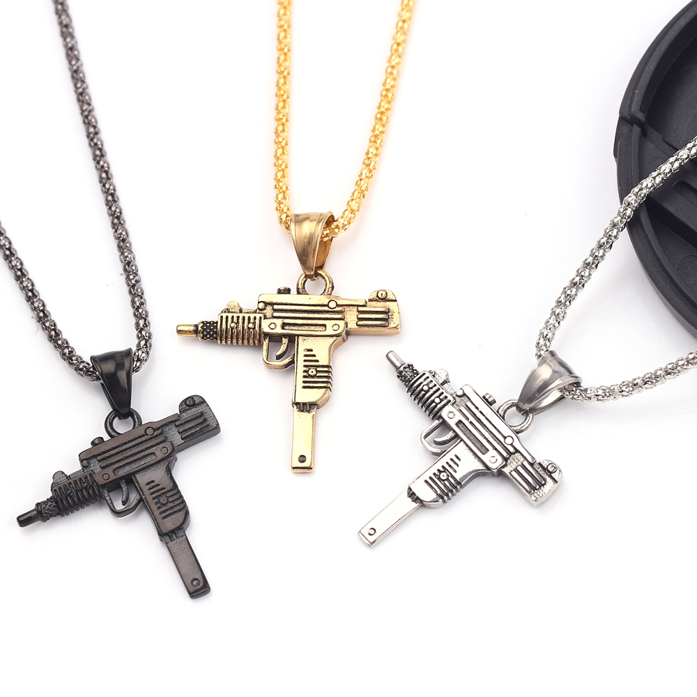 จี้สร้อยคอรูปปืนอูซี่สไตล์พังก - Men Accessories Pendant บทวิจารณ์และราคา