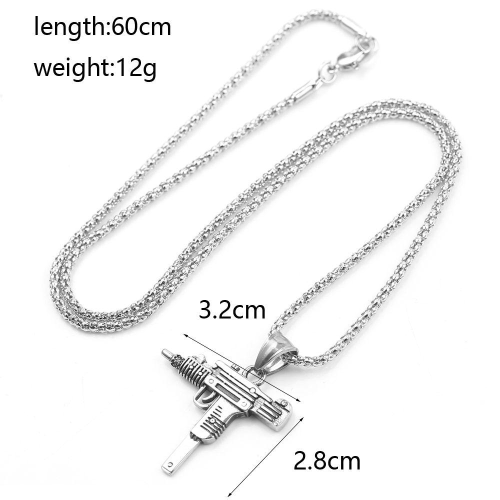 จี้สร้อยคอรูปปืนอูซี่สไตล์พังก - Men Accessories Pendant บทวิจารณ์และราคา