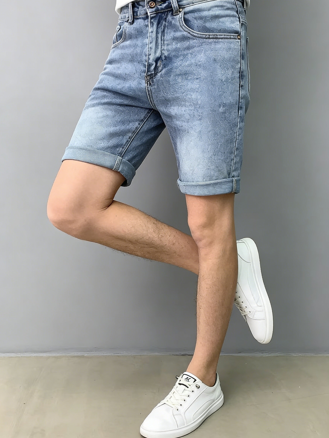 กางเกงยีนส์ขาสั้นผู้ชายทรงสลิม - Men'S Accessories For Jeans บทวิจารณ์และราคา