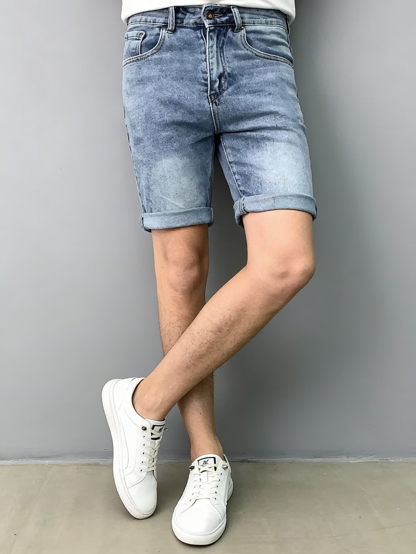 กางเกงยีนส์ขาสั้นผู้ชายทรงสลิม - Men'S Accessories For Jeans บทวิจารณ์และราคา