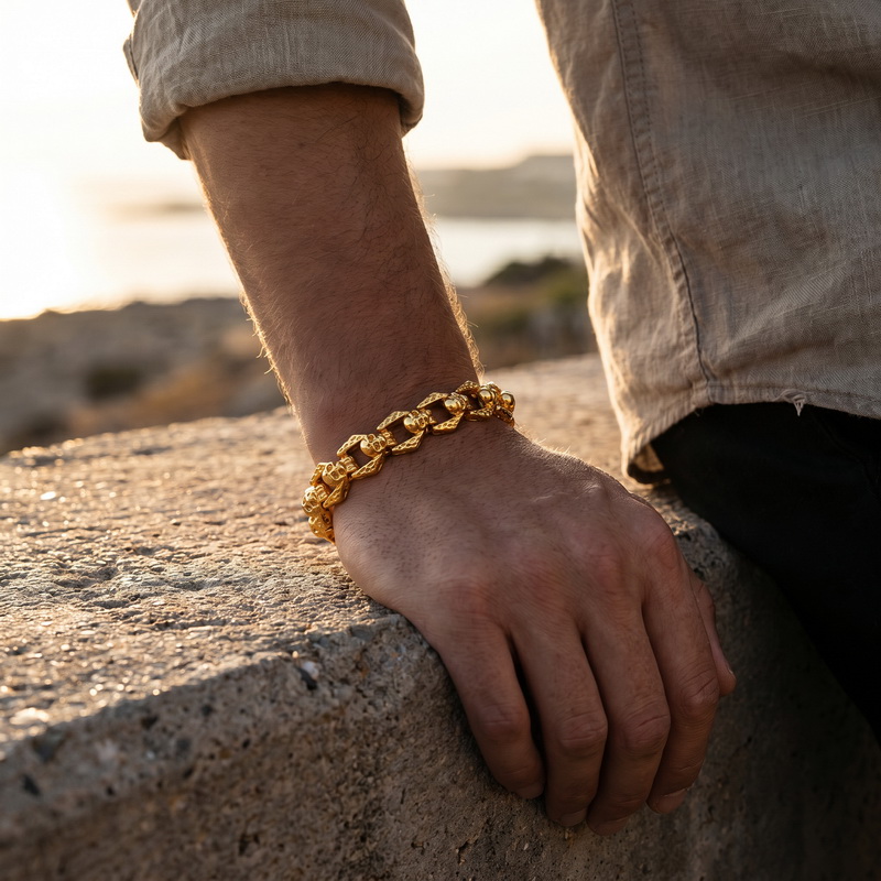 KALEN สร้อยข้อมือรูปหัวกะโหลกส - Men'S Accessories Affordable บทวิจารณ์และราคา