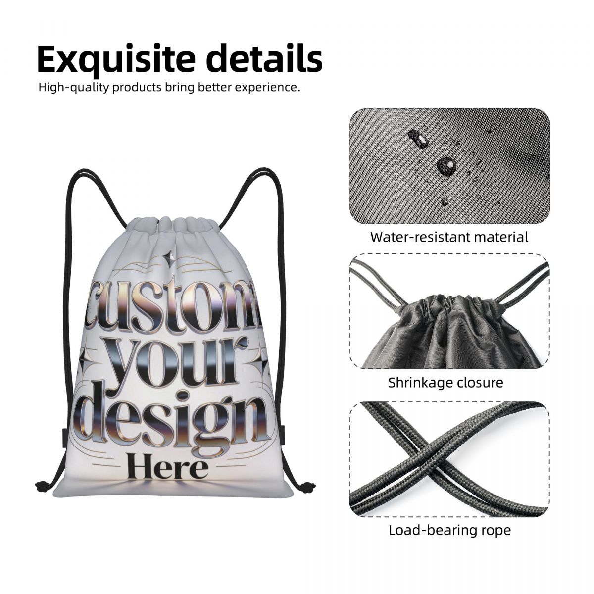 กระเป๋าเป้สะพายหลังแบบมีเชือกผ - Men Accessories Logo บทวิจารณ์และราคา